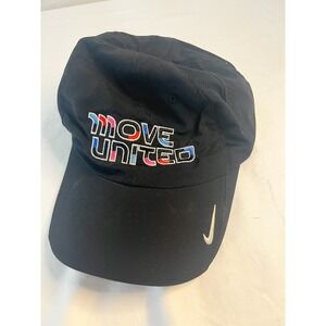 Nike Hat Move United Black Swoosh Logo Men's One Size Adjustable‎